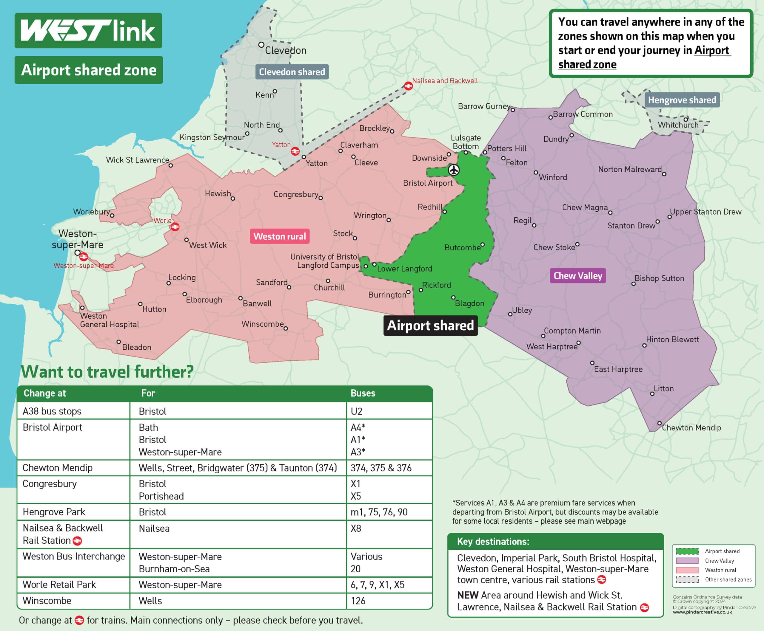 Airport shared zone map showing the boundaries and where you can travel. This information is also provided in an accessible version below.