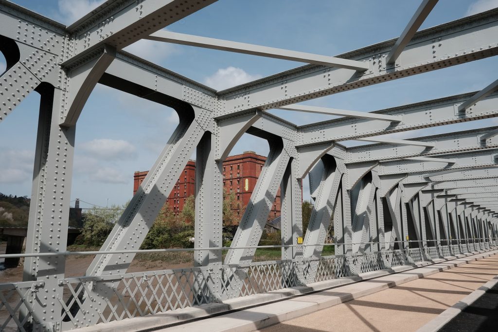 Ashton Avenue Swing Bridge after refurbishment view from the bridge